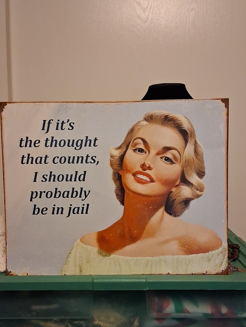 Retro Repro Blonde Sarcastic Metal Sign
